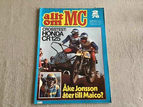 Allt om Mc Nr 2 1976 Honda CR 125,Åke till MAICO CROSS,Yamaha TT,Pentti Korhonen