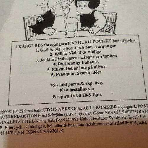 Lisa och Sluggo äter mat nr 1 av Ernie Bushmiller, Very FIne plus
