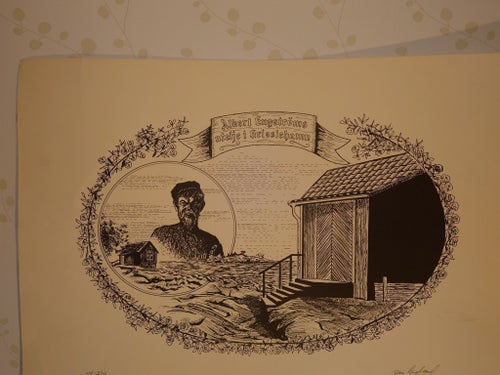 ALBERT ENGSTRÖMS ATELJE. GRISSLEHAMN. JAN ENGLUND MÅTT 62 X 43 CM. FINT SKICK.