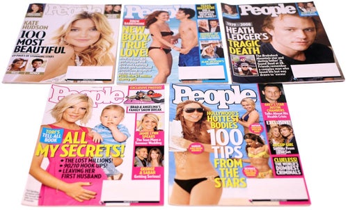 People magazine USA bundle-5 magazines included-2008-Heath Ledger-Mariah Carey