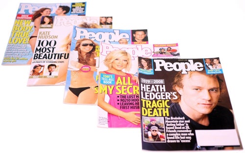 People magazine USA bundle-5 magazines included-2008-Heath Ledger-Mariah Carey