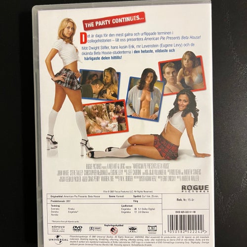 American Pie Presents: Beta House, Reg 2 DVD, Beg men i bra skick.
