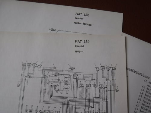 Elschema till Fiat 132 Special, 1973.