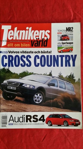 Teknikens Värld 13 2000: Toyota MR2, Mazda MX-5, MGF, Volvo V70 XC, Audi RS4