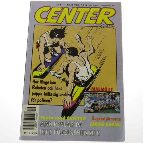 Centerserien - 1990 - NR 6 - Stjärna André Agassi. Poster: Malmö FF