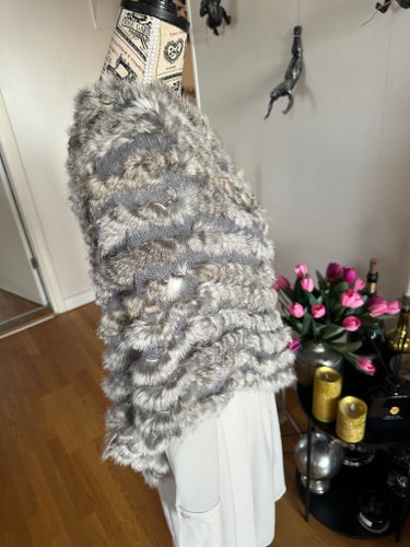 poncho, äkta pälsskinn, one size