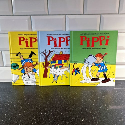 Pippi Långstrump - Astrid Lindgren - 3 böcker med 6 berättelser