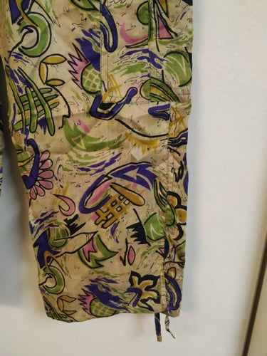 Nya RASTAROKO mönstrade flerfärgade Silke siden byxor sidenbyxor 100% silk