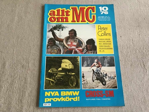Allt om Mc Nr 10 1976 CROSS SM Södertälje Enköping,Kawasaki Z1000,BMW,Speedway
