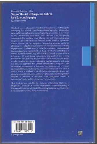 State of the Art Techniques in Critical Care Echocardiography /K. Yastrebov (eds