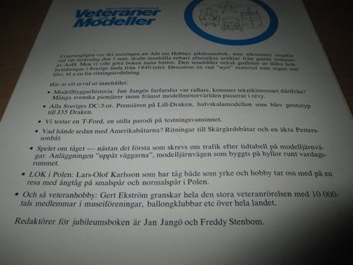 VETERANER OCH MODELLER. ALLT OM HOBBYS JUBILEUMSBOK. TRYCKT 1976.