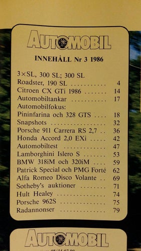 Automobil 3 1986: Porsche 911 Carrera RS 2,7, Mercedes 190/300 SL, Ferrari 328