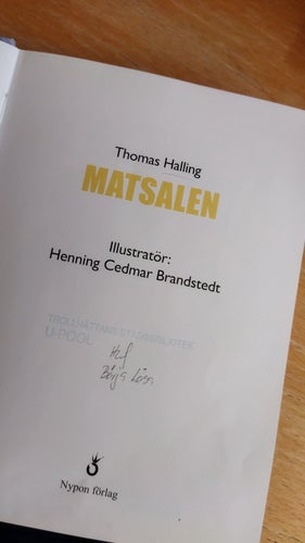 Matsalen av Thomas Halling, bok, Very Fine plus, SM