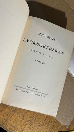 Lycksökerskan av Sigge Stark, bok, Very Good plus