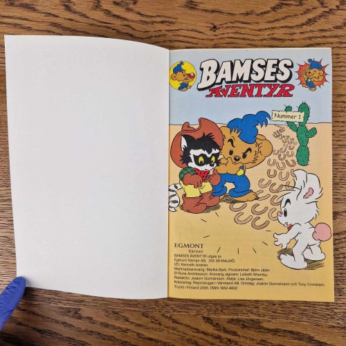 Bamses Äventyr Nr 1 Serietidning Egmont Kärnan 2005