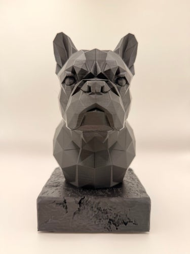 Fransk Bulldogg figur mat svart 20 cm