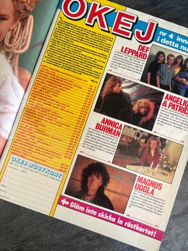 Tidningen OKEJ ! Nr 4 - 1988, MED POSTERS !!!
