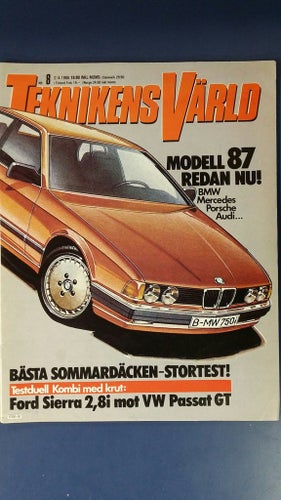 Teknikens Värld 8 1986: VW Passat GT, Ford Sierra 2,8i, Alfa 75 Turbo, Defender