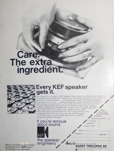 KEF SPEAKERS - HARRY THELLMOD AB, HI-FI TIDNINGSANNONS 1975