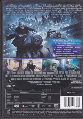 DVD / Priest, Unrated / Paul Bettany, Karl Urban, Maggie Q / Nyskick