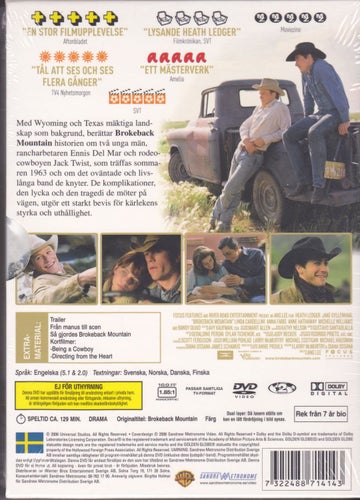 DVD / Brokeback Mountain / Heath Ledger, Anne Hathaway / Ny & Inplastad