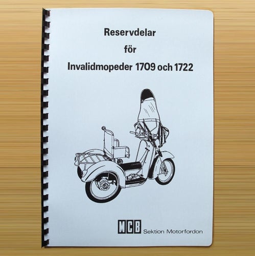 Reservdelskatalog Monark MCB 1709 & 1722 Invalidmopeder
