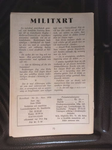 Herrtidning - Kavalkad Nr: 23 1958