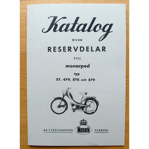 Reservdelskatalog Monarped Typ 57, 479, 578, 579 med kilremsdrift