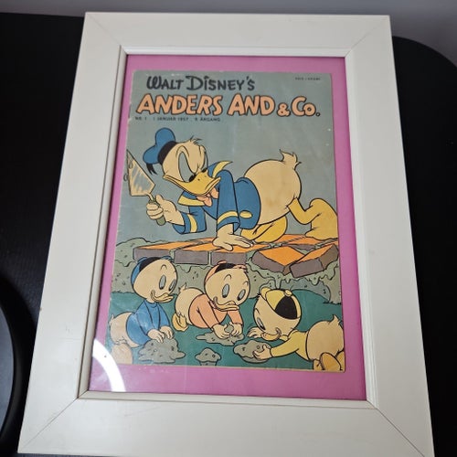 Anders And / Kalle Anka Nr 1 (1957) – Tysk utgåva – Inramad – Original – Disney