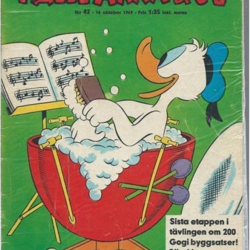 Kalle Anka & Co Nr. 42 1969 med bakre utvikningsflik