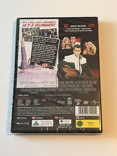 Cry-baby (Traci Lords & Johnny Depp, 1989). Inplastad DVD