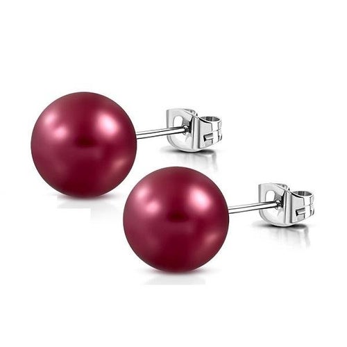 ByGranhult – Pärlörhängen Vinröda 8 mm