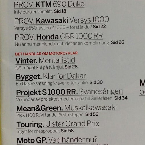 Bike nr 2 2012: Honda CBR 1000 RR, KTM RC8 R, Triumph Daytona 675 R