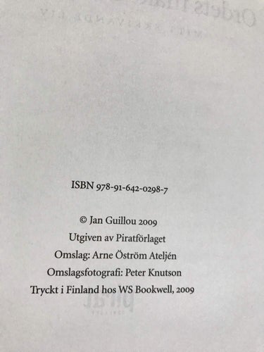 ORDETS MAKT OCH VANMAKT Mitt skrivande liv Jan Guillou 2009