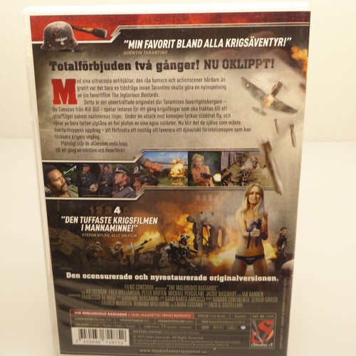 The Inglorious Basterds - Uncut Edit Region 2, DVD-film, Svensk text, Fint skick