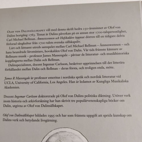 Ämneswennen & hofskalden : om sambandet mellan Olof von Dalin och Carl Michael B
