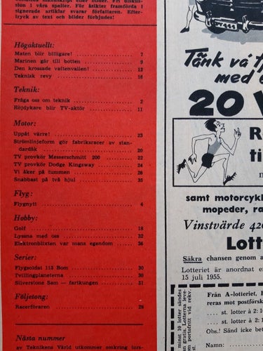 Teknikens Värld nr 16 1955: Messerschmitt KR 200, Dodge Kingsway