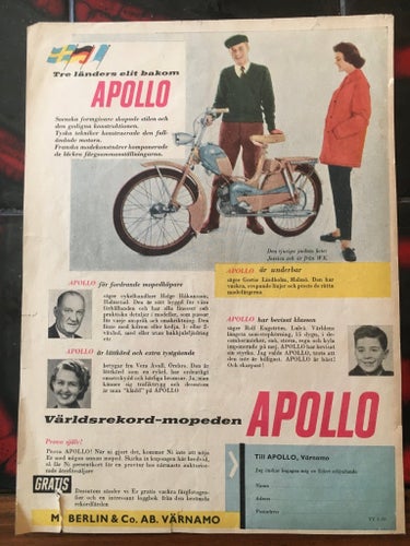 Apollo Moped Annons 1956