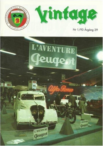 VINTAGE NR 1 1993 - MOTORHISTORISKA KLUBBEN I SKÅNE