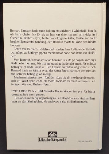 Byte I Berlin (Deighton, Len)(Inbunden) >G< 1990