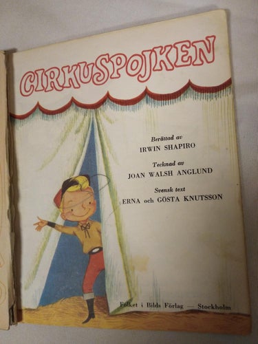 FIB:s gyllene bok 123 Cirkuspojken av Irwin Shapiro, Joan Walsh Anglund