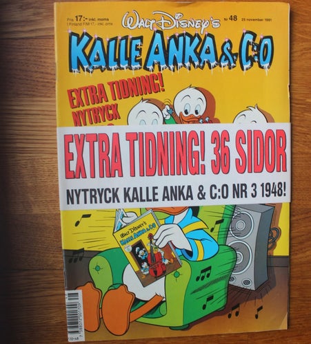 KALLE ANKA 1948 NR 3 OBS NYTRYCK FRÅN 1991 + Tidningen 1991 nr 48