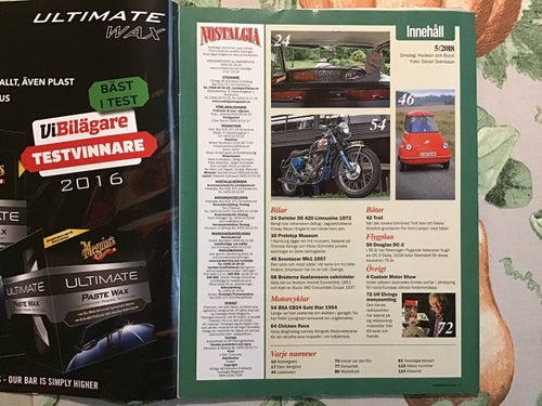 NOSTALGIA NR 5 2018 SCOOTACAR,BSA,ULF ELFVING,GIBSON JONSERED ,BUICK,HUDSON,