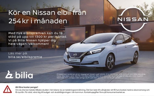 Nissan Leaf 40kw N-connecta /V-hjul 3,95% räntekampanj.