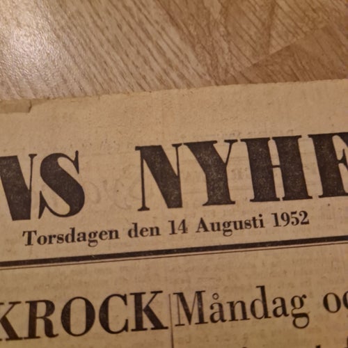 Dagens Nyheter från 1952