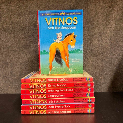 8 böcker av Marie Louise Rudolfsson om Vitnos och hans äventyr - Bokpaket