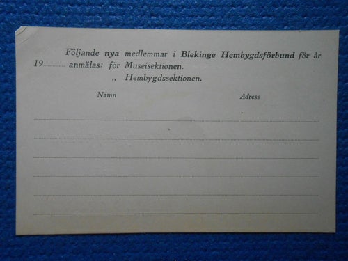 Brevkort Blekinge musei- och hembygdsförbund