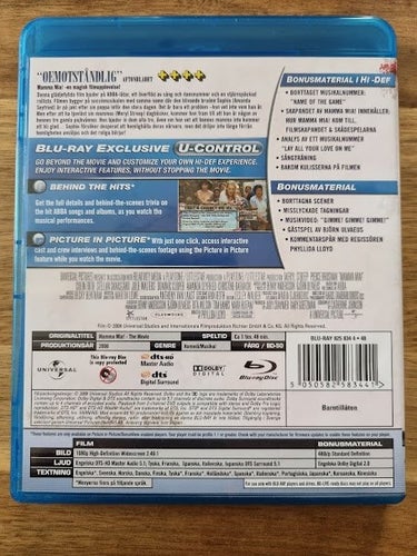 MAMMA MIA - THE MOVIE (BLU RAY- SVENSK TEXT)