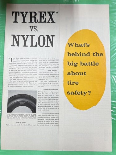 Tidningsutdrag 1959 Tyrex Tires