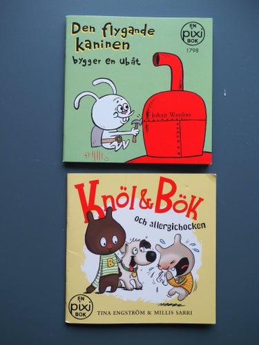 2 stycken PIXI böcker Den flygande kaninen och Knöl och bök